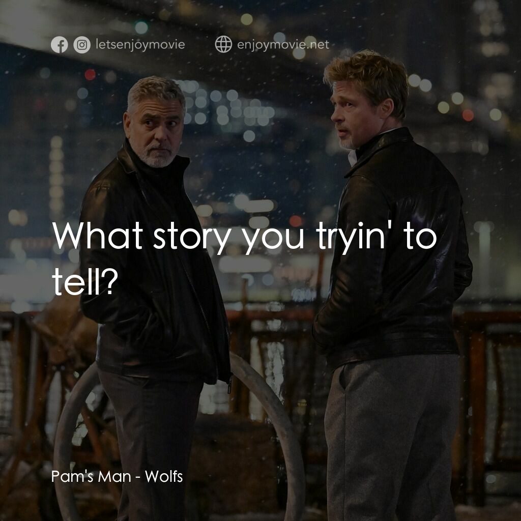 惡狼特工電影對白：Pam's Man:  What story you tryin' to tell?