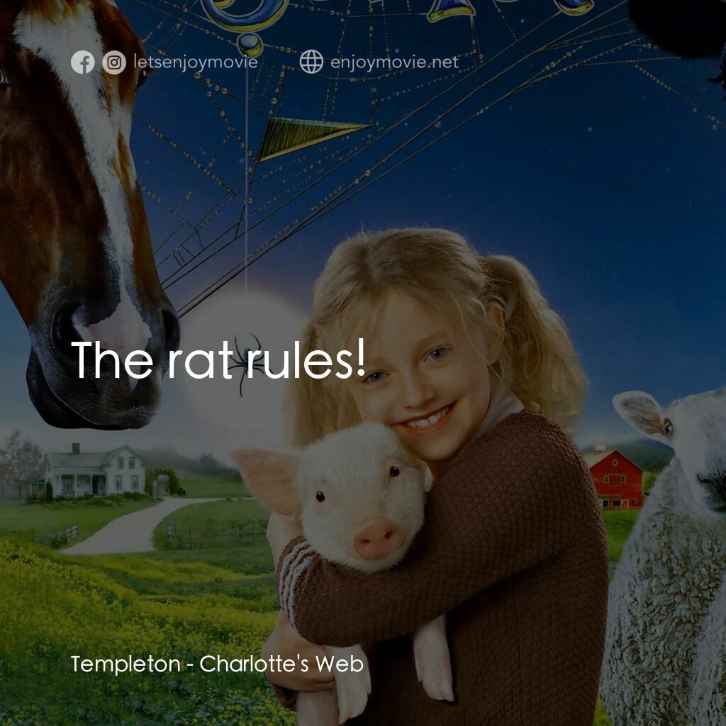 莎樂的神奇網網電影對白：Templeton:  The rat rules!