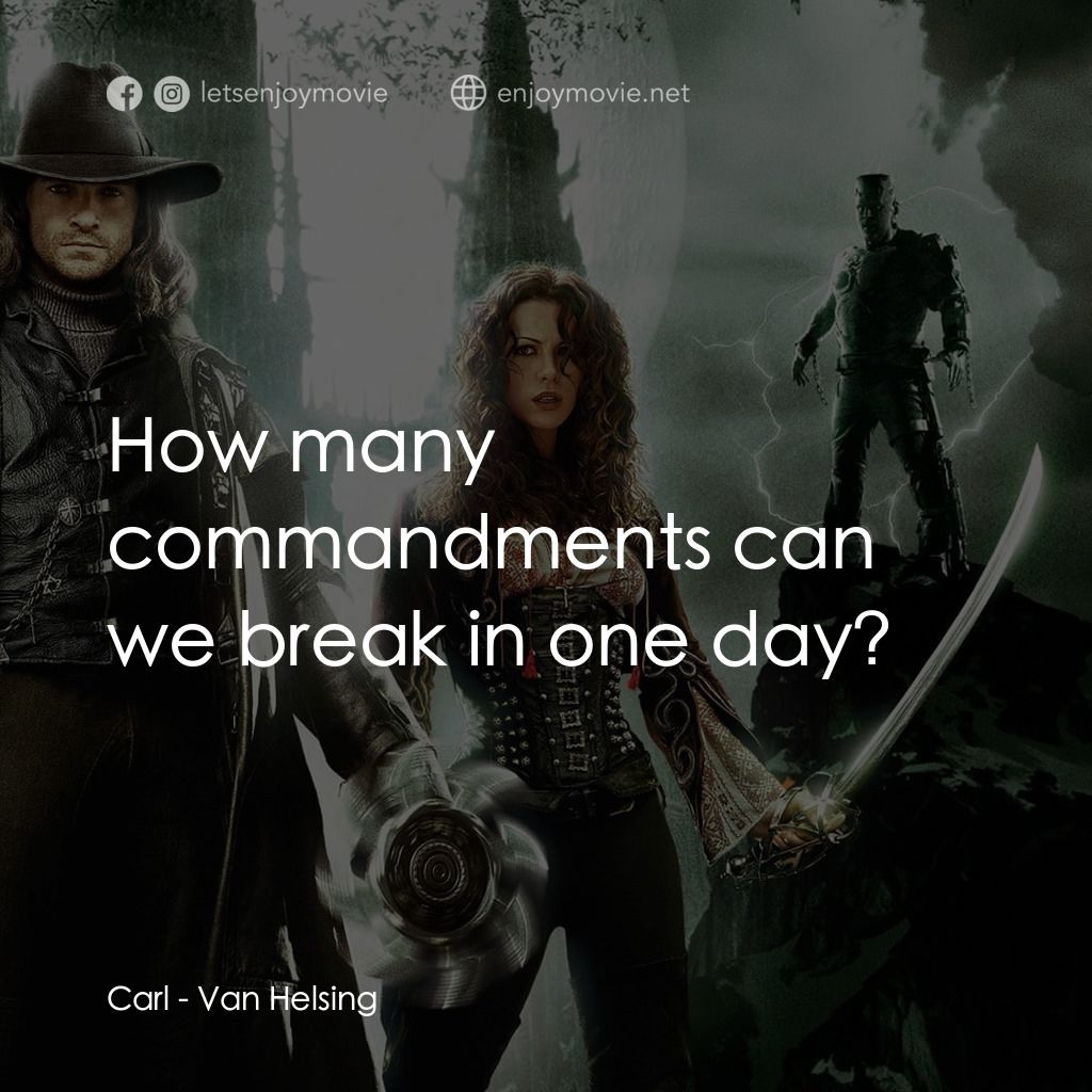 狙魔人電影對白：Carl: How many commandments can we break in one day?