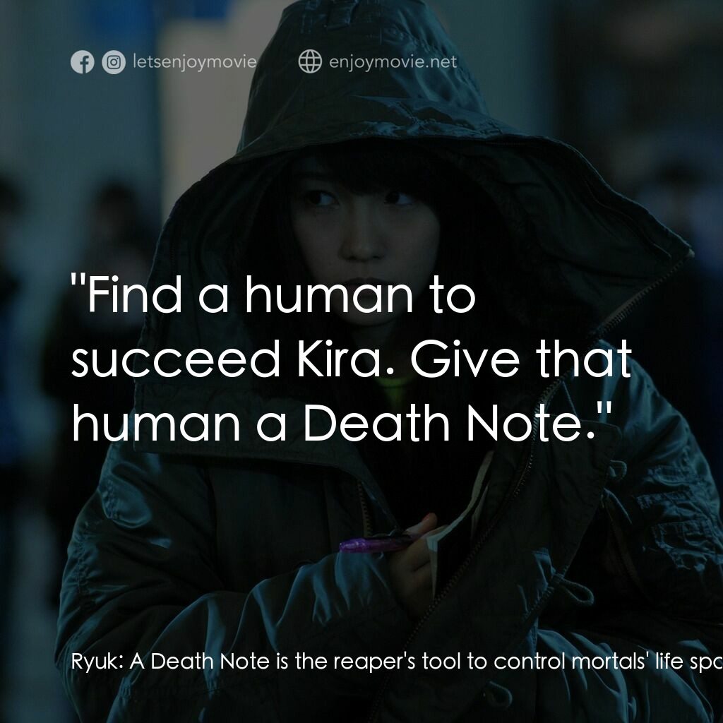 《死亡筆記：照亮新世紀》經典台詞：Ryuk:  A Death Note is the reaper's tool to co ...