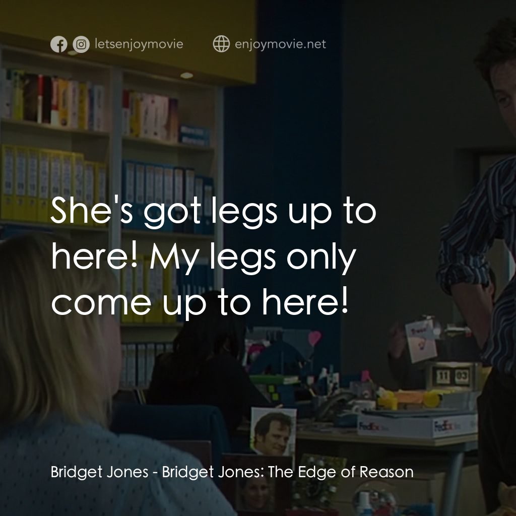 BJ 單身日記：男人禍水電影對白：Bridget Jones: She's got legs up to here! My legs only come up to here!