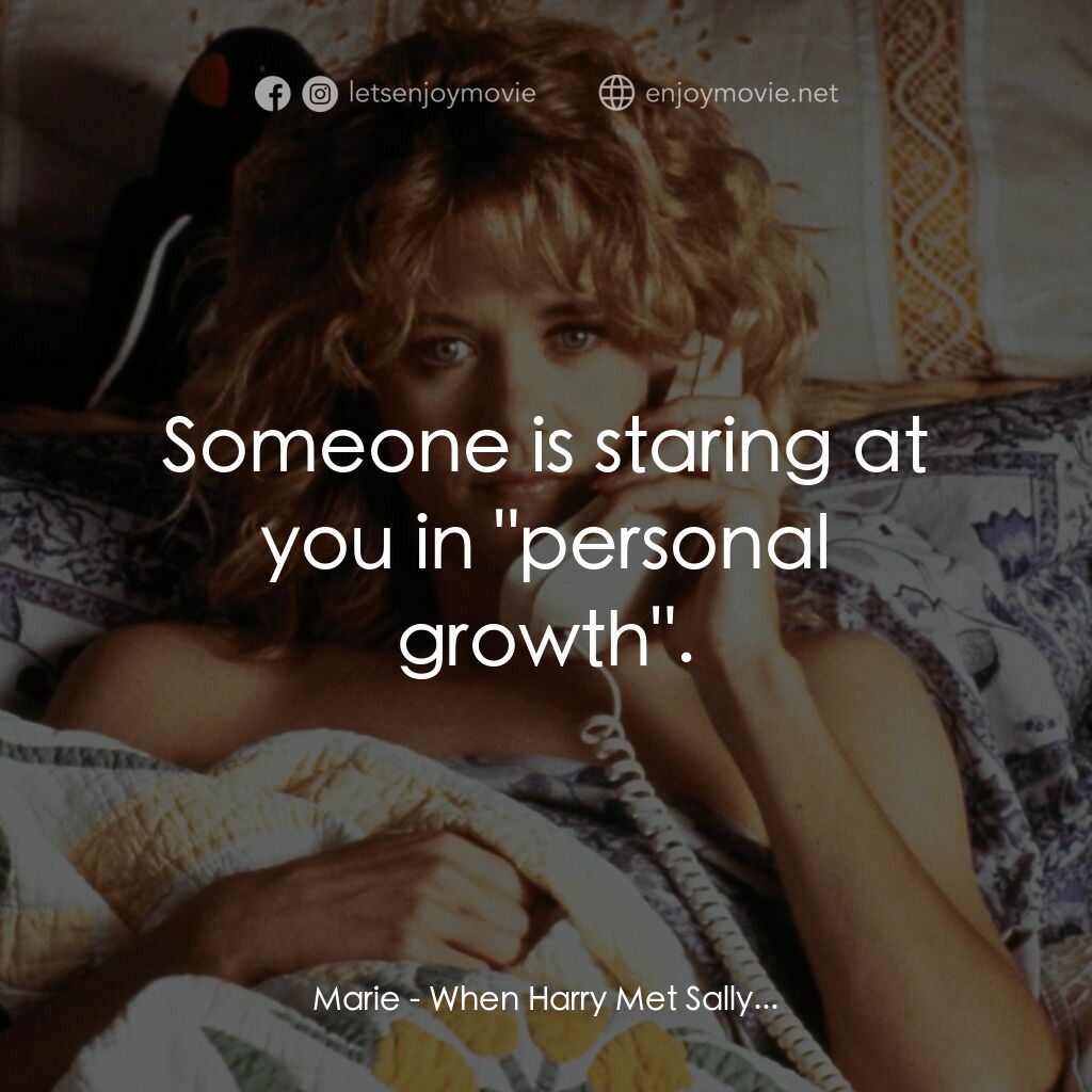 90男歡女愛電影對白：Marie:  Someone is staring at you in 