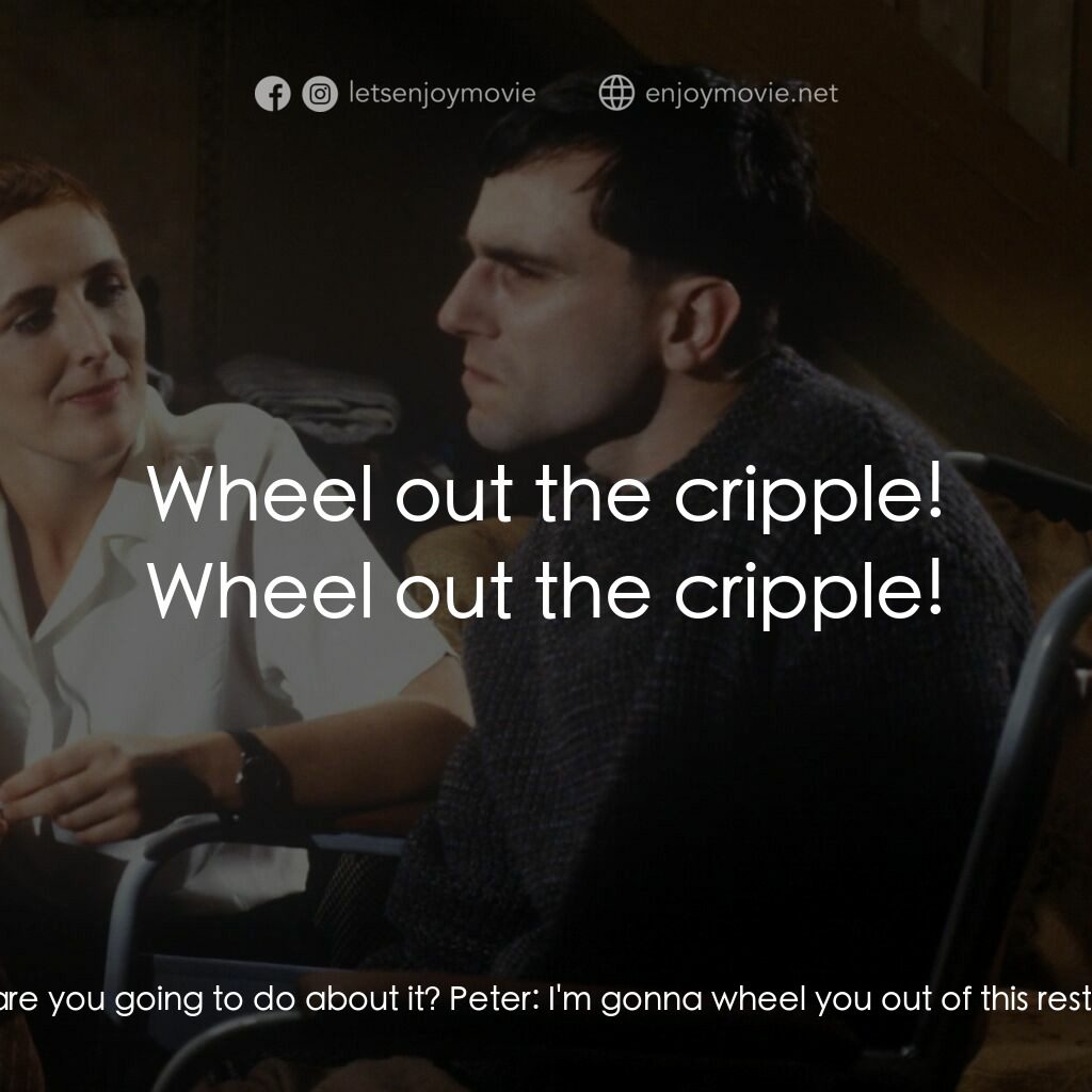 無悔今生電影對白：Christy Brown:  What are you going to do about it, Peter? You're a nice man. What