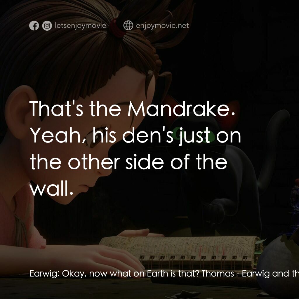 《安雅與魔女》經典台詞：Earwig:  Okay, now what on Earth is that? Thomas:  ...