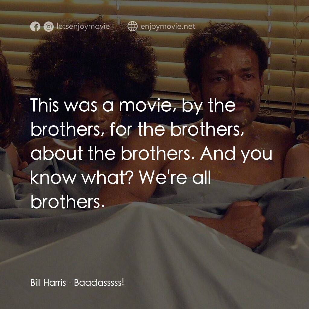 大流氓電影對白：Bill Harris:  This was a movie, by the brothers, for the brothers, about the brot