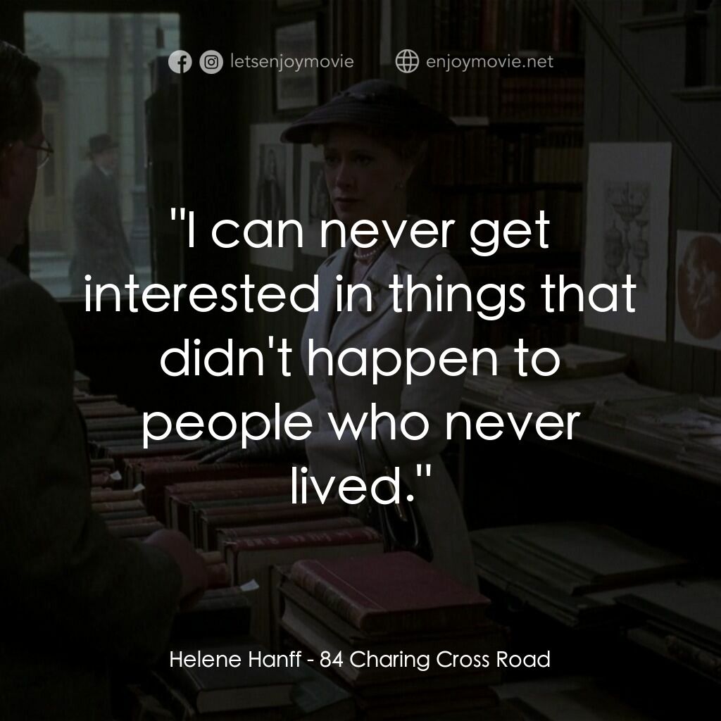 書箋情緣電影對白：Helene Hanff:  