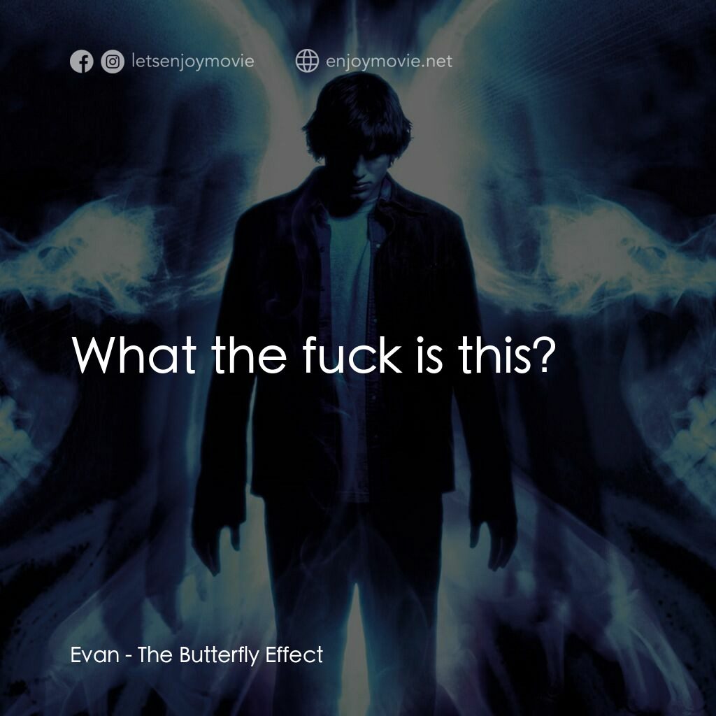蝴蝶效應電影對白：Evan:  What the fuck is this?