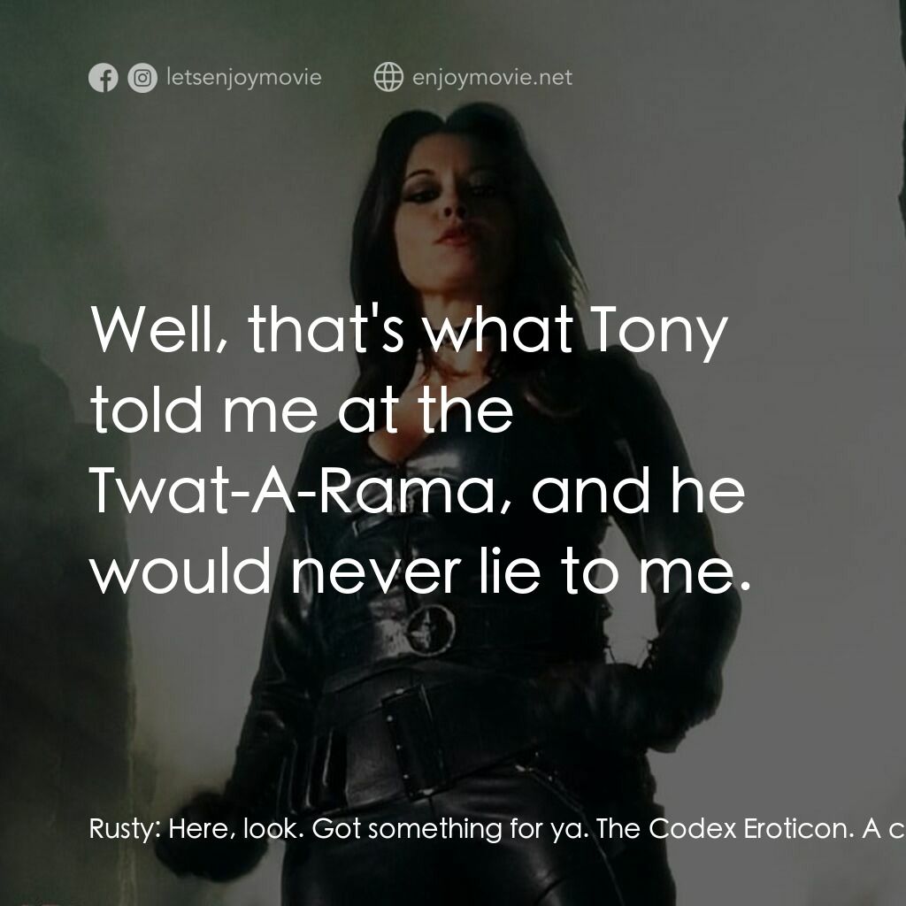 《吸血鬼復仇記》經典台詞：Rusty:  Here, look. Got something for ya. The Code ...