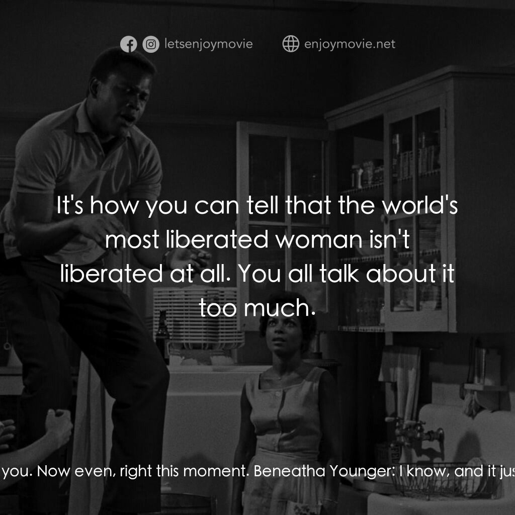 烈日下的詩篇電影對白：Beneatha Younger:  Will you call me Monday? Asagai:  Of course. We have a great d