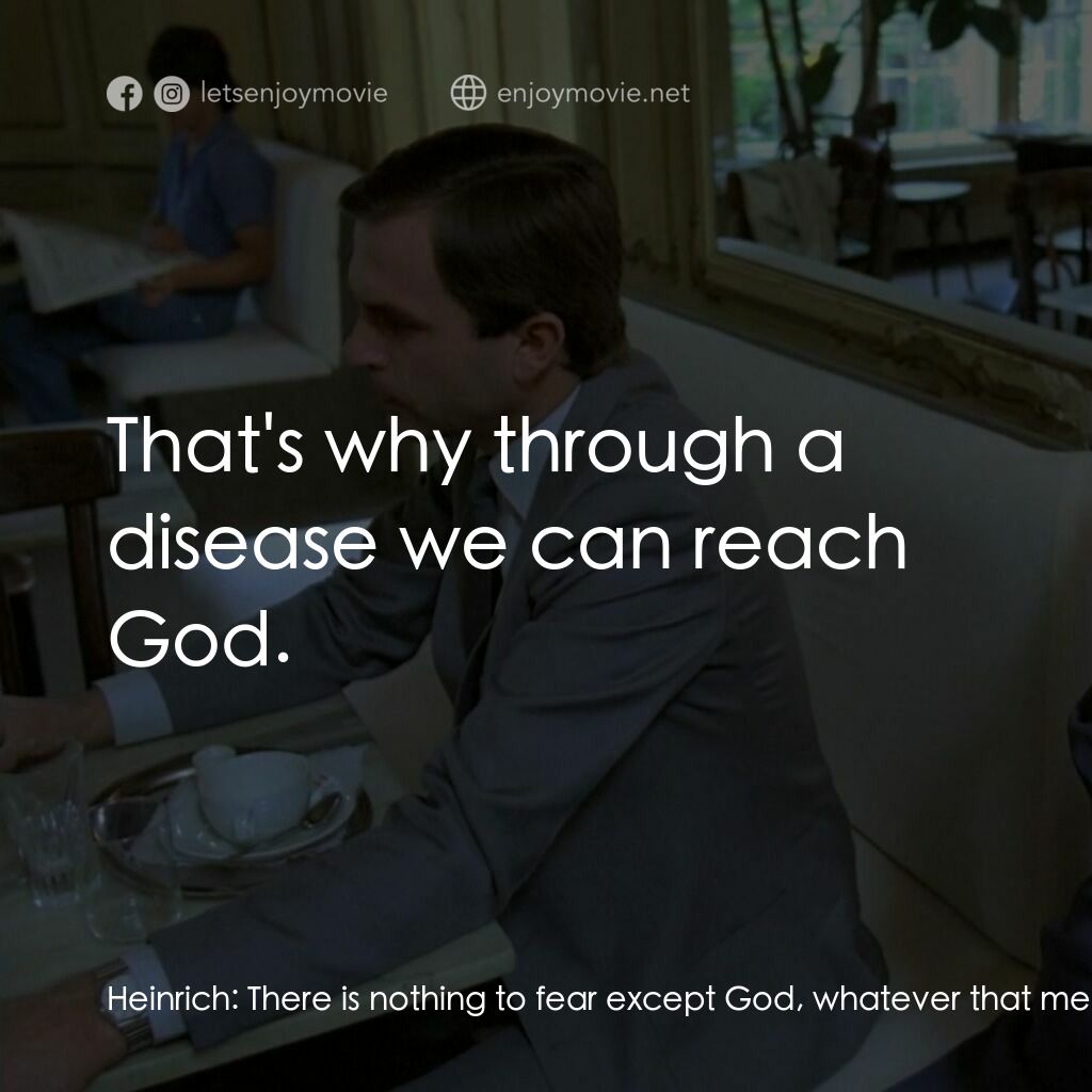 着魔電影對白：Heinrich:  There is nothing to fear except God, whatever that means to you. Mark: