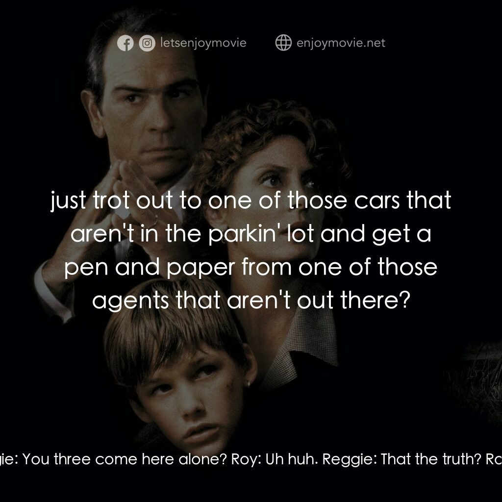 終極證人電影對白：Roy:  What's the Cloak and Dagger all about Reggie, you know you can trust us? Re