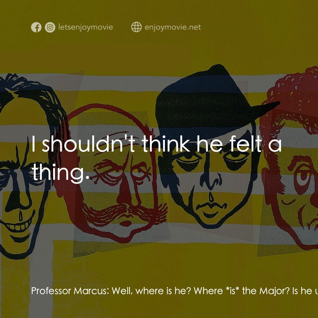 賊博士電影對白：Professor Marcus:  Well, where is he? Where *is* the Major? Is he up there still?