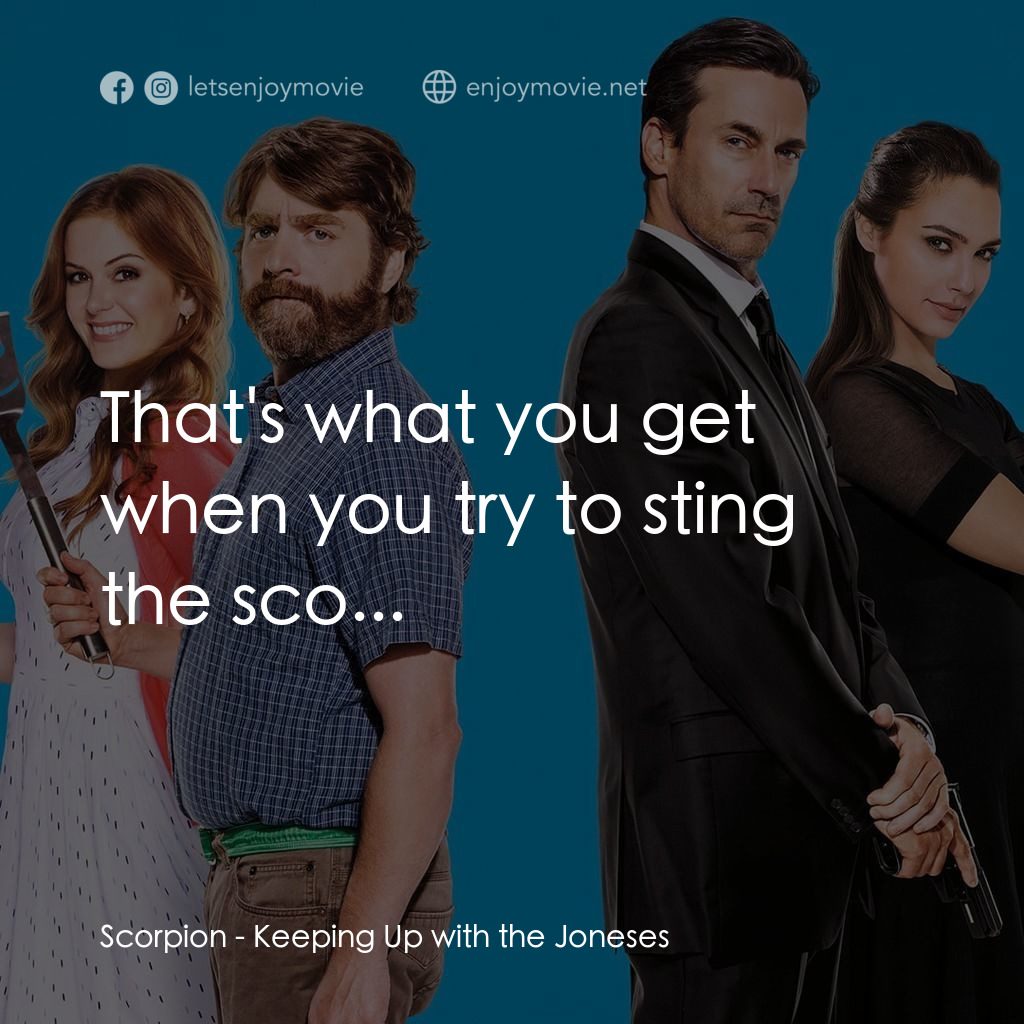 兩公婆決戰特務王經典對白：Scorpion: That's what you get when you try to sting the sco...