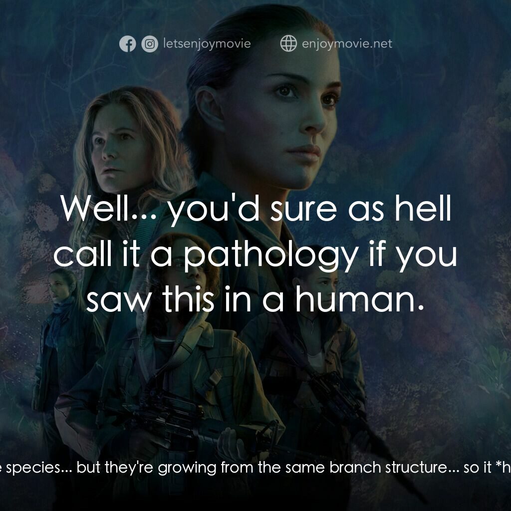 滅。境經典對白：Lena:  These are very strange. Dr Ventress:  Why? Lena:  Well, they're all so different. To look 