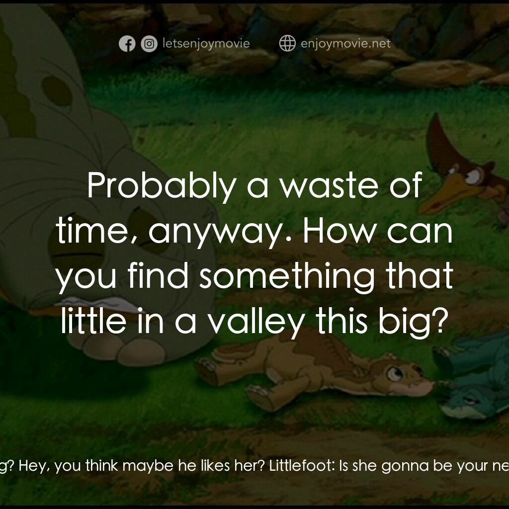 《小腳板走天涯 11：為食小恐龍》經典台詞：Littlefoot:  And they swarmed all over the tree ju ...