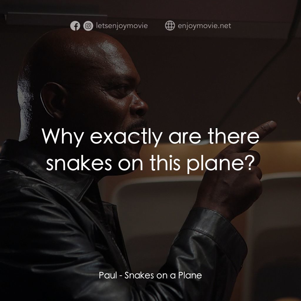 飛機上有蛇電影對白：Paul: Why exactly are there snakes on this plane?