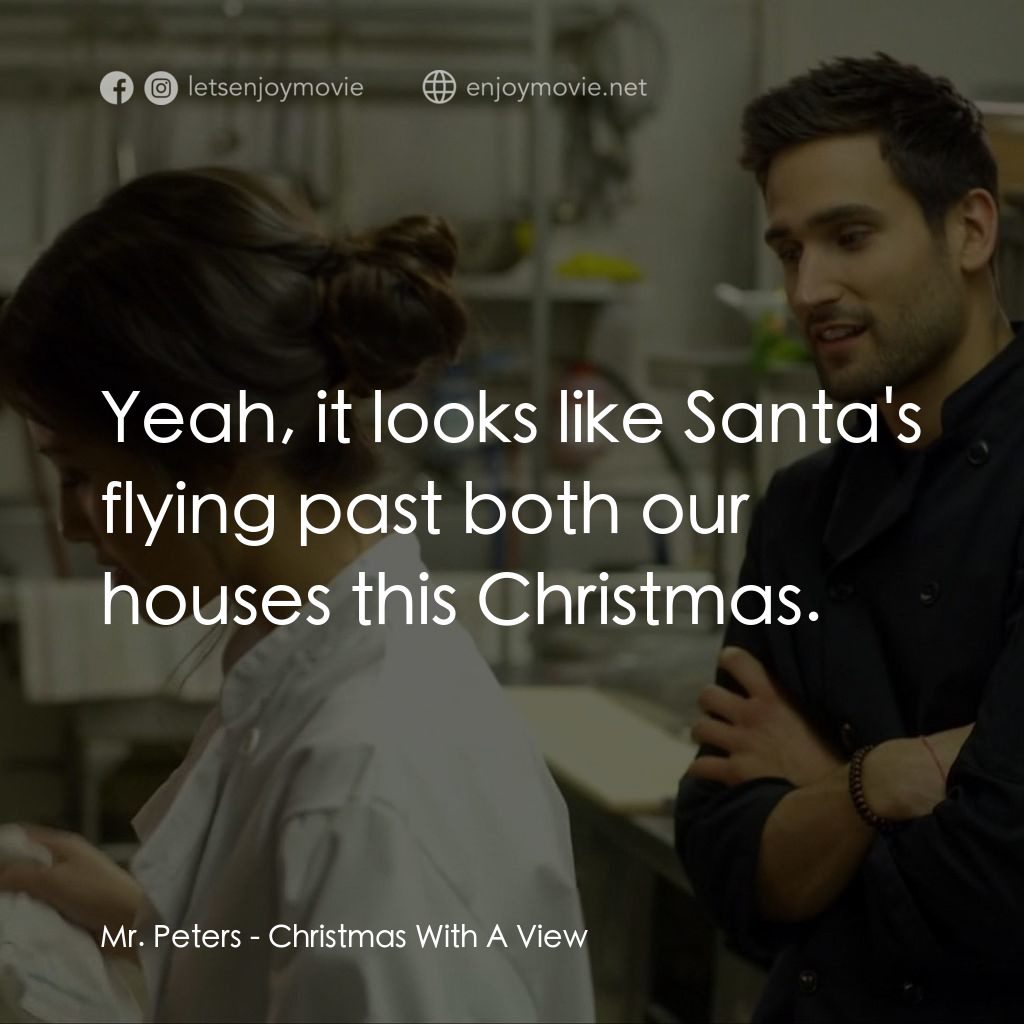 聖誕好風景經典對白：Mr. Peters: Yeah, it looks like Santa's flying past both our houses this Christmas.