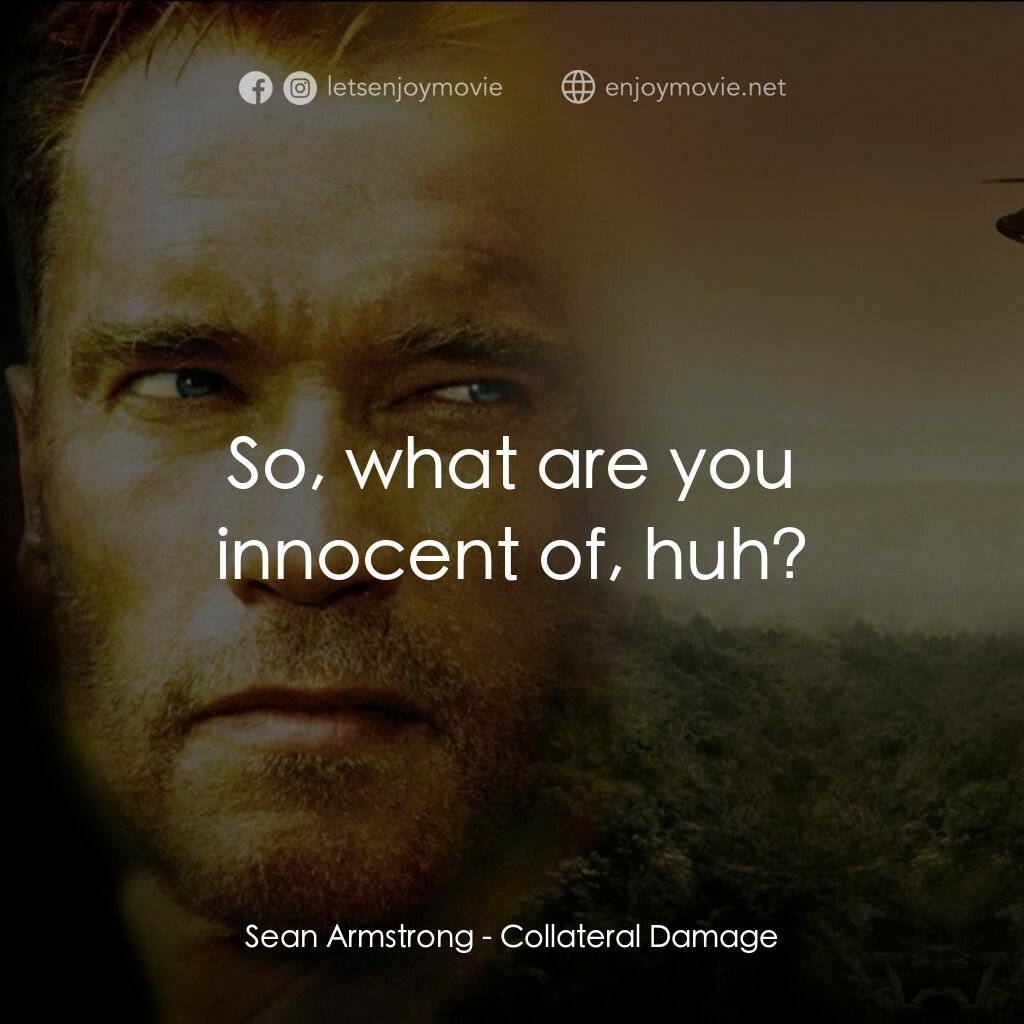 直擊要害電影對白：Sean Armstrong:  So, what are you innocent of, huh?