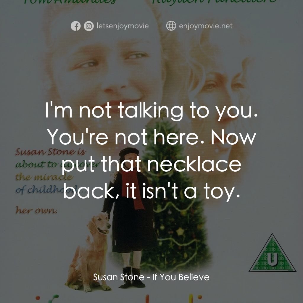 《找回蘇西》經典台詞：Susan Stone: I'm not talking to you. You'r ...