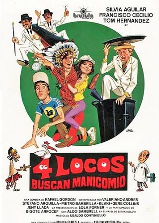 《Cuatro locos buscan manicomio》電影海報