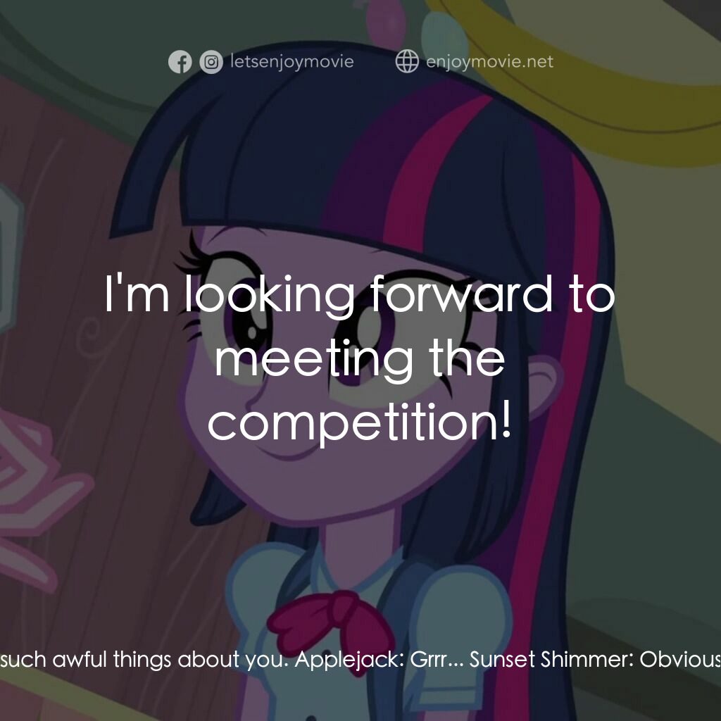 小馬寶莉：小馬國女孩電影對白：Sunset Shimmer:  Fizzy apple cider? Ugh! This is my coronation, not a hoedown. Ap