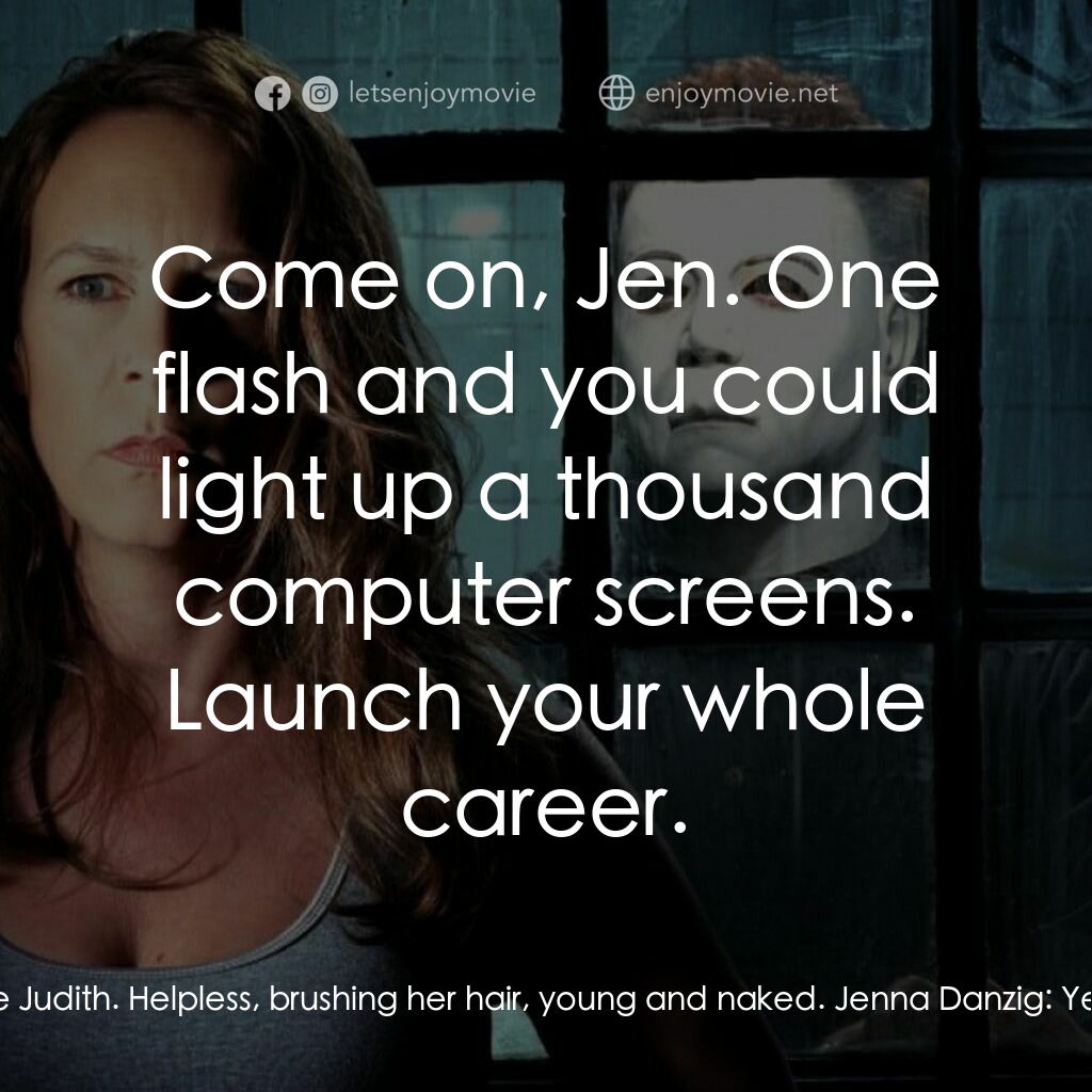 戰慄On-Line電影對白：Bill:  You know, I think it happened when she was right there. Poor little Judith