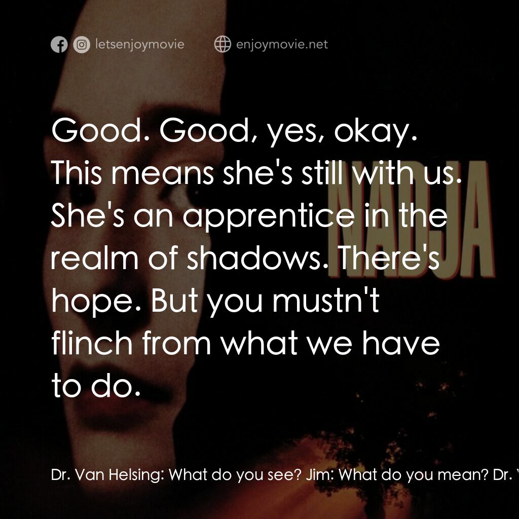 嗜血輪回電影對白：Dr. Van Helsing:  What do you see? Jim:  What do you mean? Dr. Van Helsing:  In t