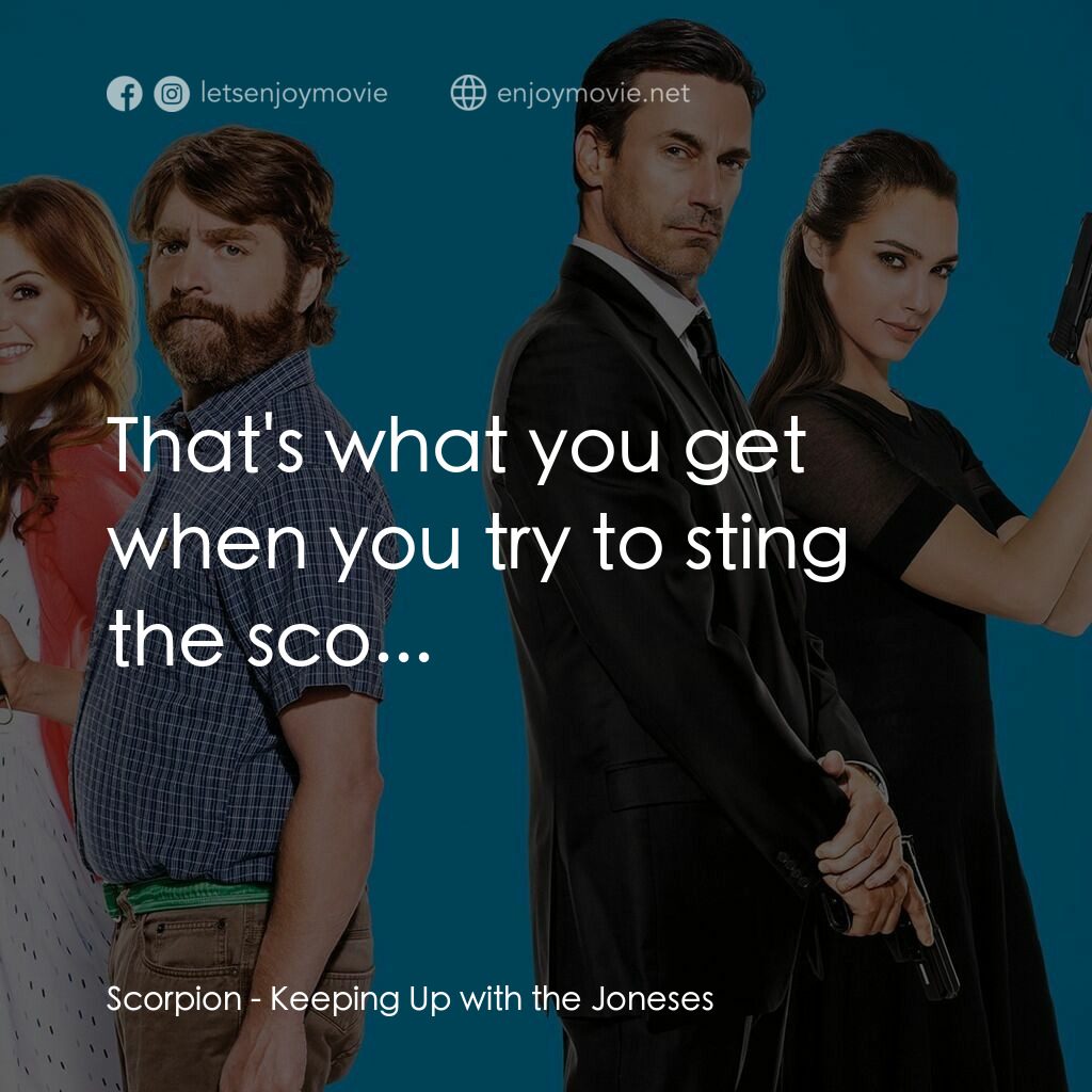 兩公婆決戰特務王電影對白：Scorpion:  That's what you get when you try to sting the sco... 