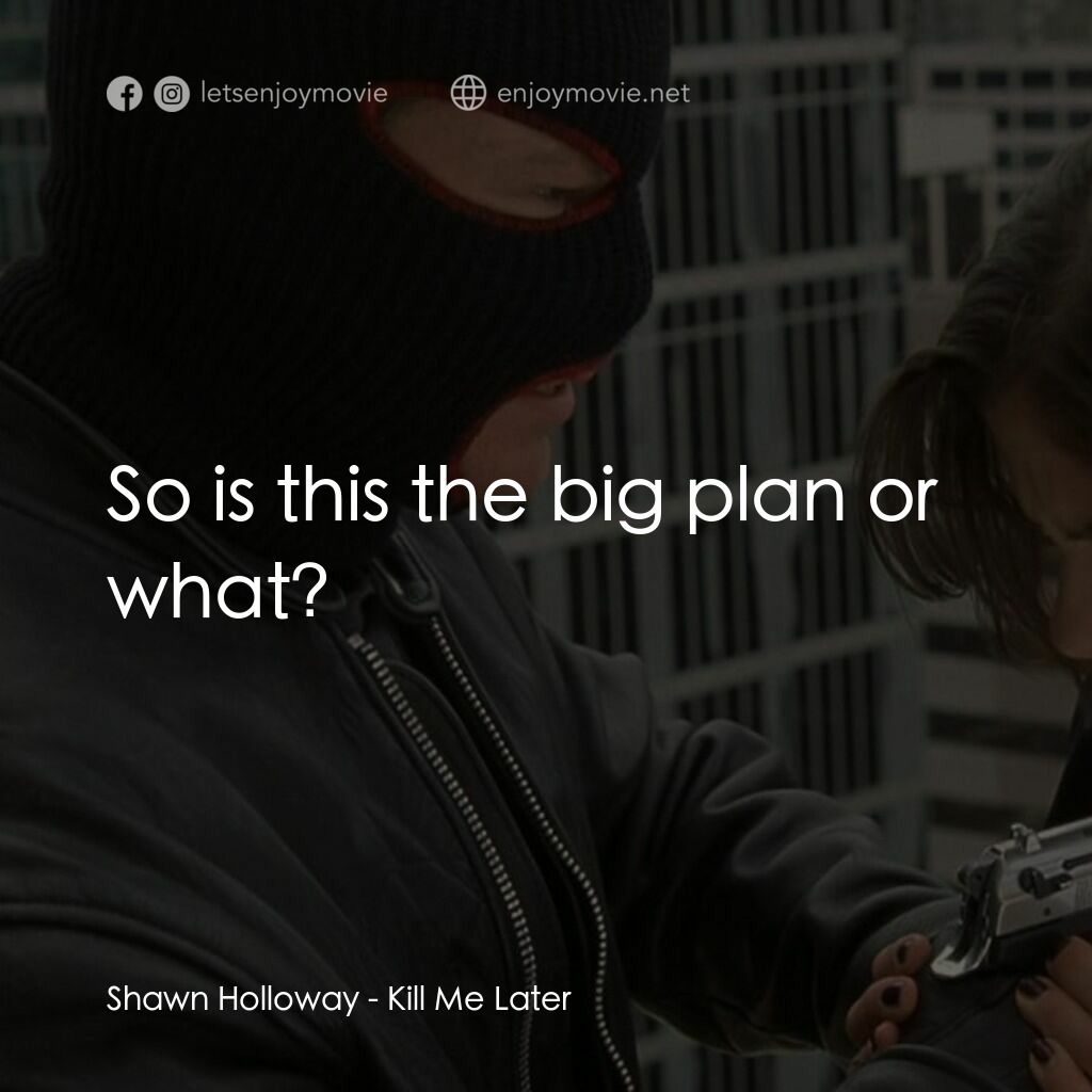 奪命鴛鴦電影對白：Shawn Holloway:  So is this the big plan or what?