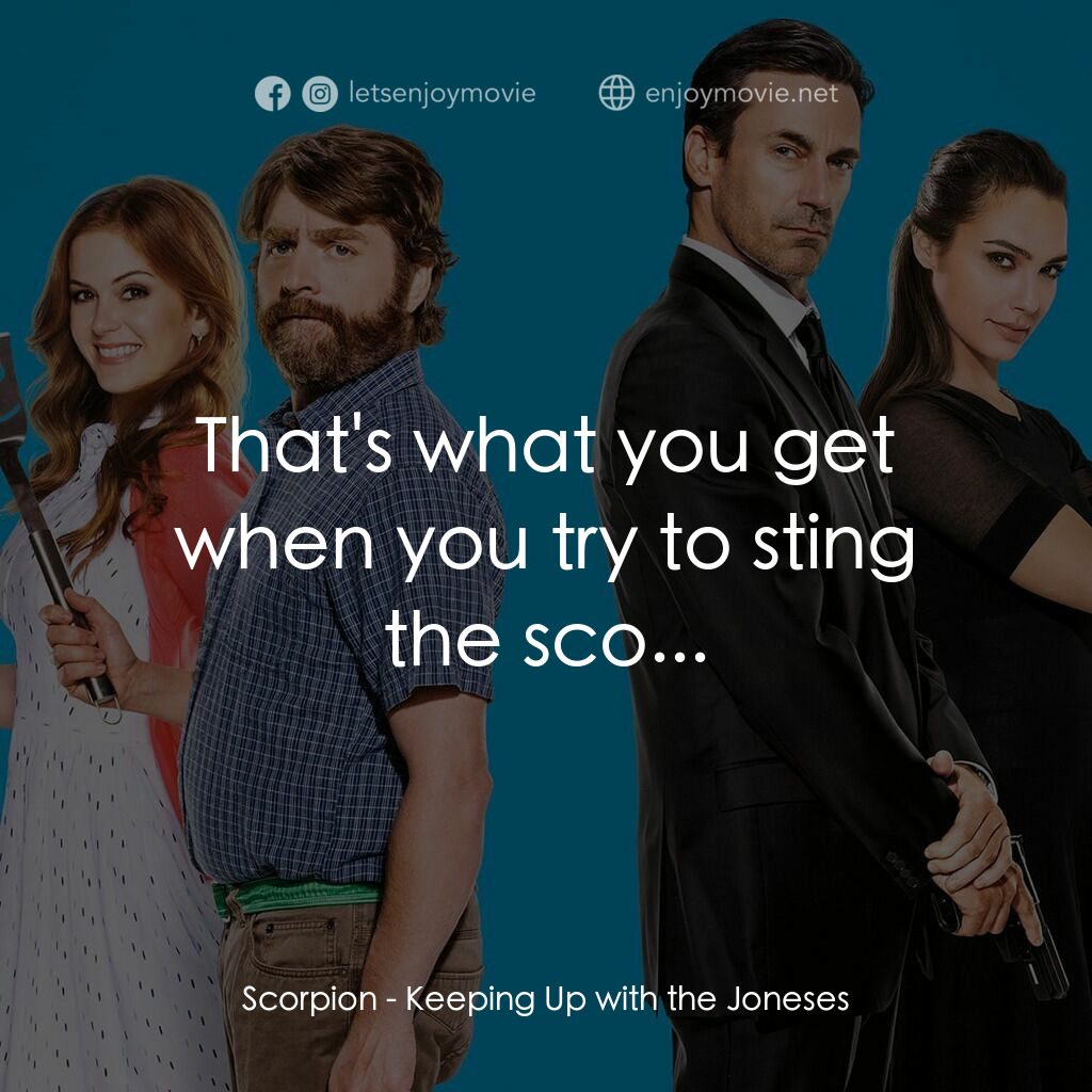 兩公婆決戰特務王電影對白：Scorpion:  That's what you get when you try to sting the sco...