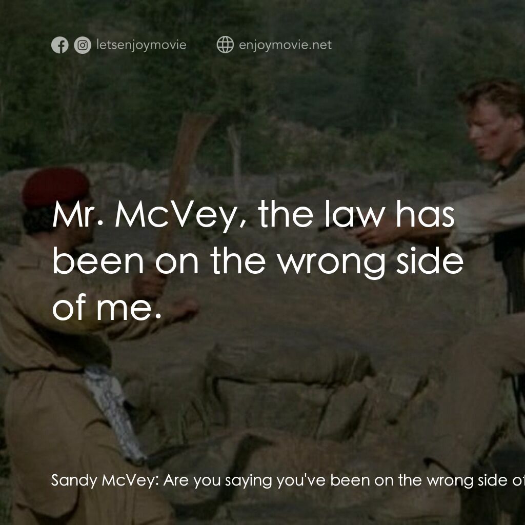 《血色寶石》經典台詞：Sandy McVey:  Are you saying you've been on th ...