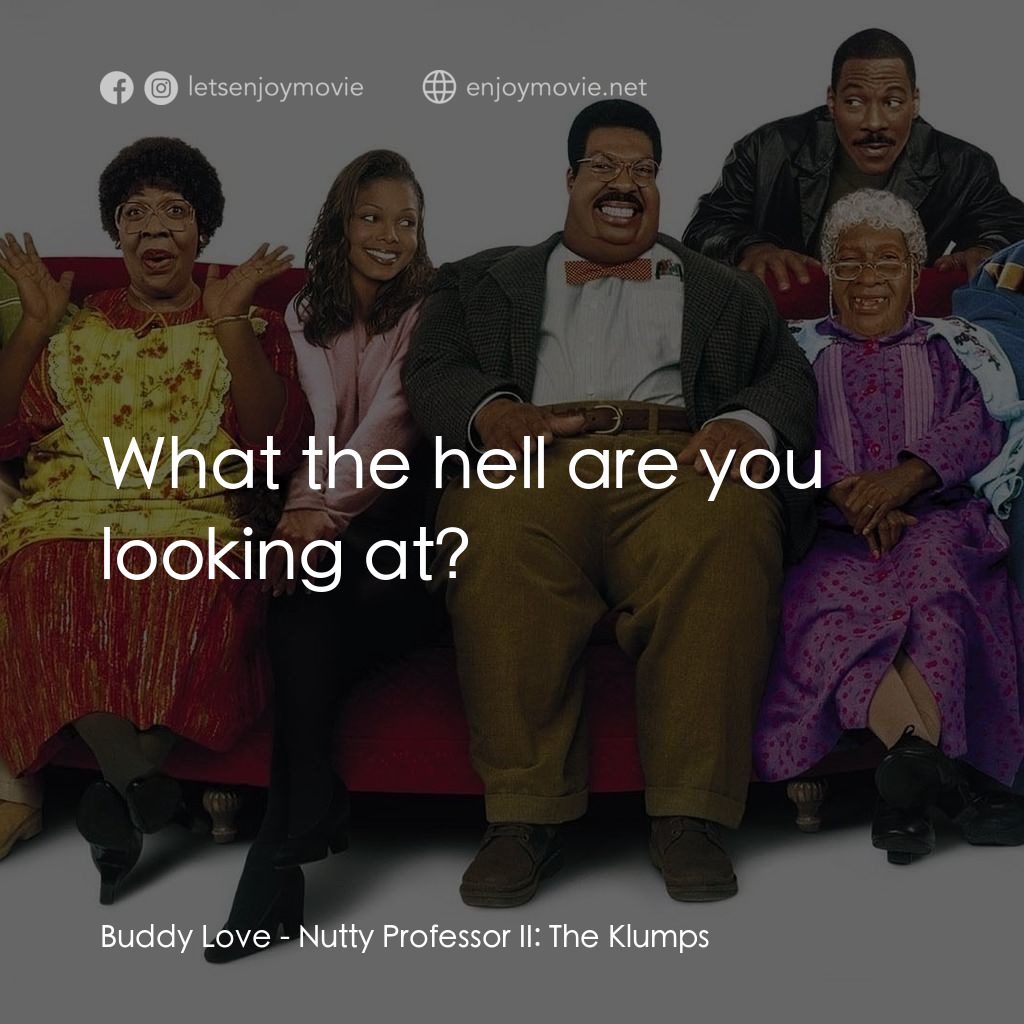 隨身變 ２：我們才是一家人電影對白：Buddy Love: What the hell are you looking at?