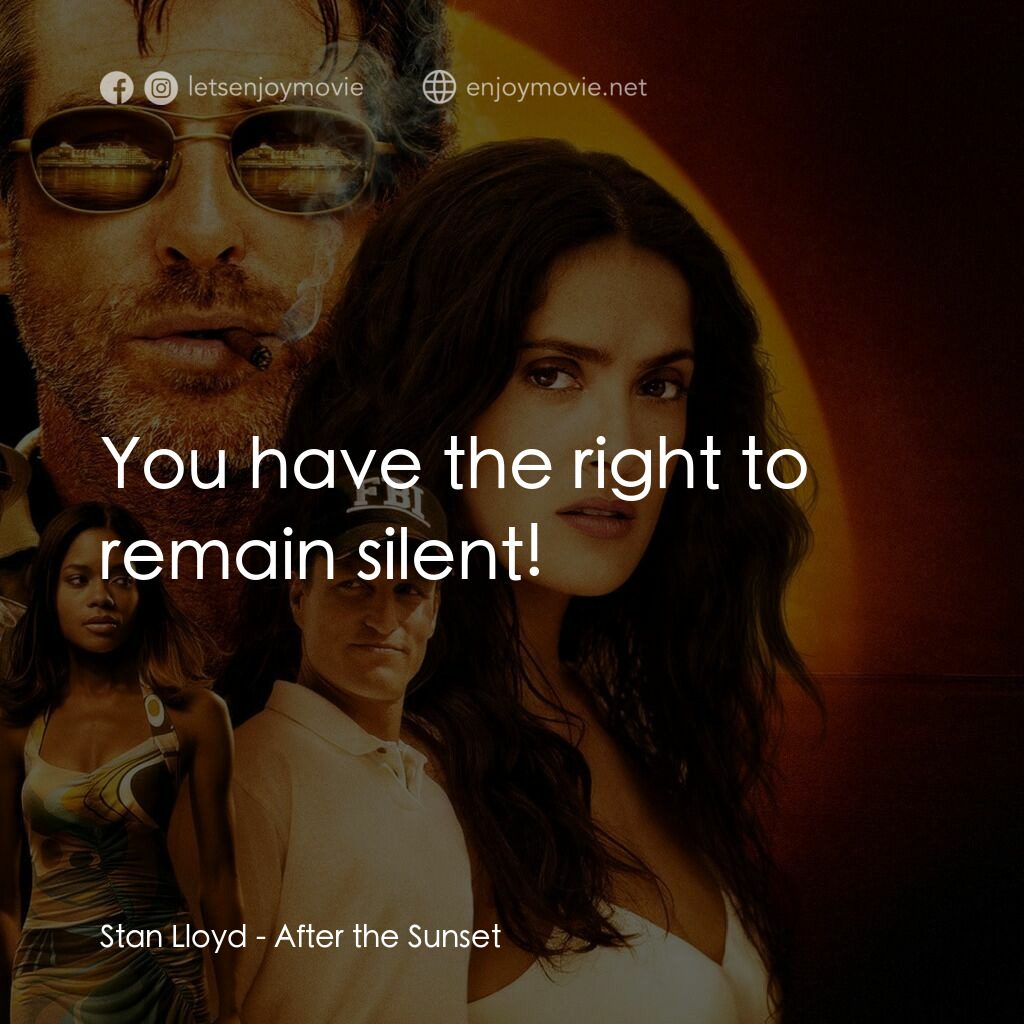合盜偷天電影對白：Stan Lloyd:  You have the right to remain silent!