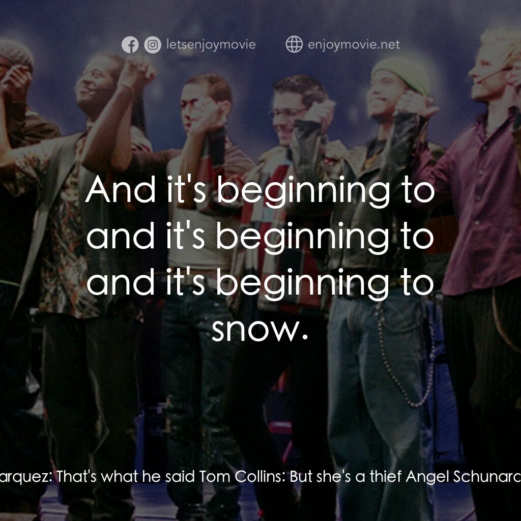 《Rent: Filmed Live On Broadway》經典台詞：Roger Davis:  Mark this is Mimi Mimi Marquez:  Hi  ...