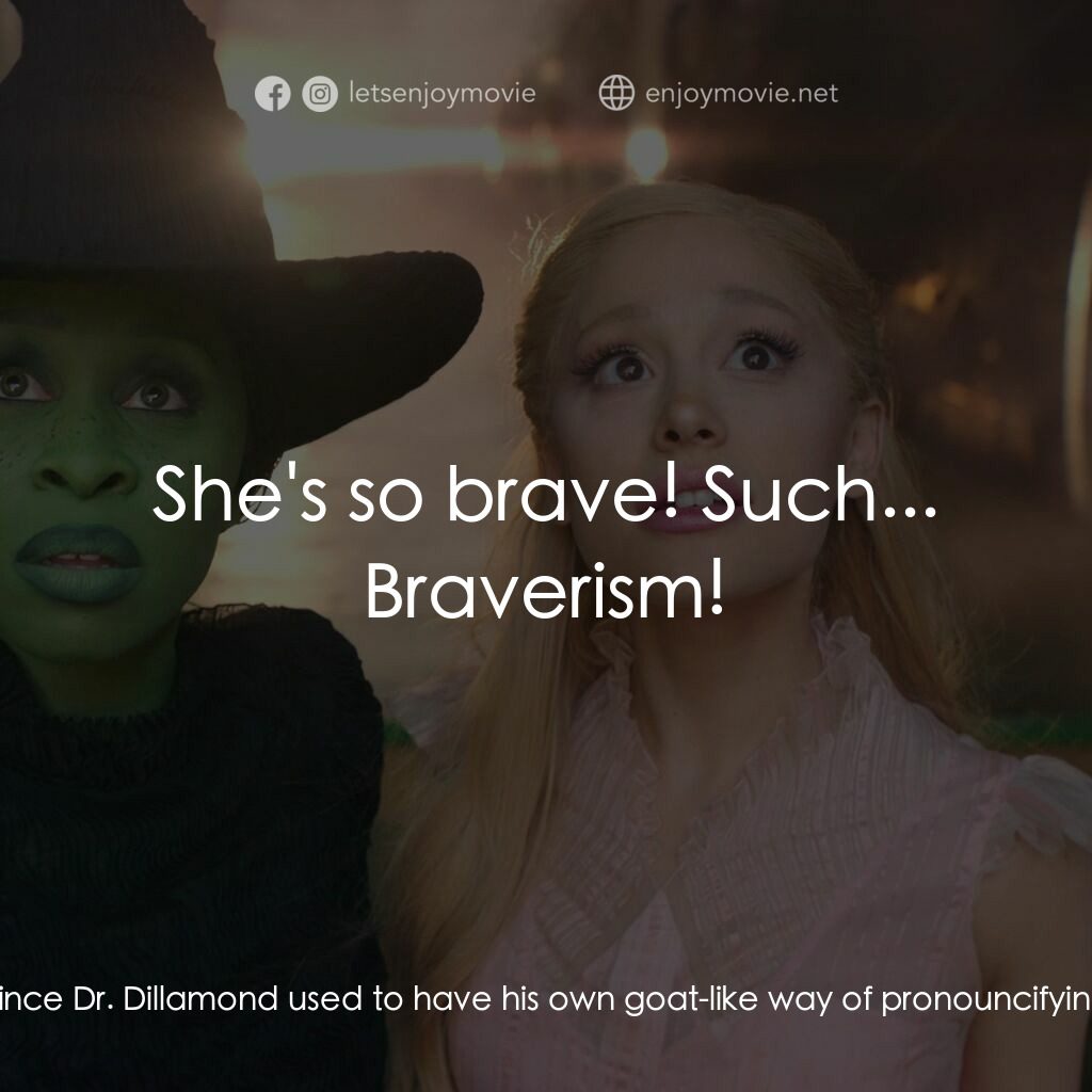 魔法壞女巫電影對白：Glinda:  Excuse me! Everyone, please! I have an announcement! Glinda:  I... Am ch