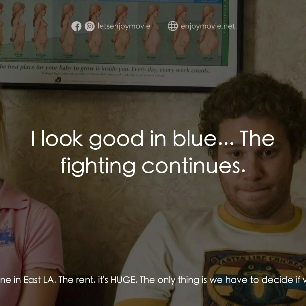 好孕臨門電影對白：Alison Scott:  I hope your apartment's big enough for the three of us. Ben Stone: