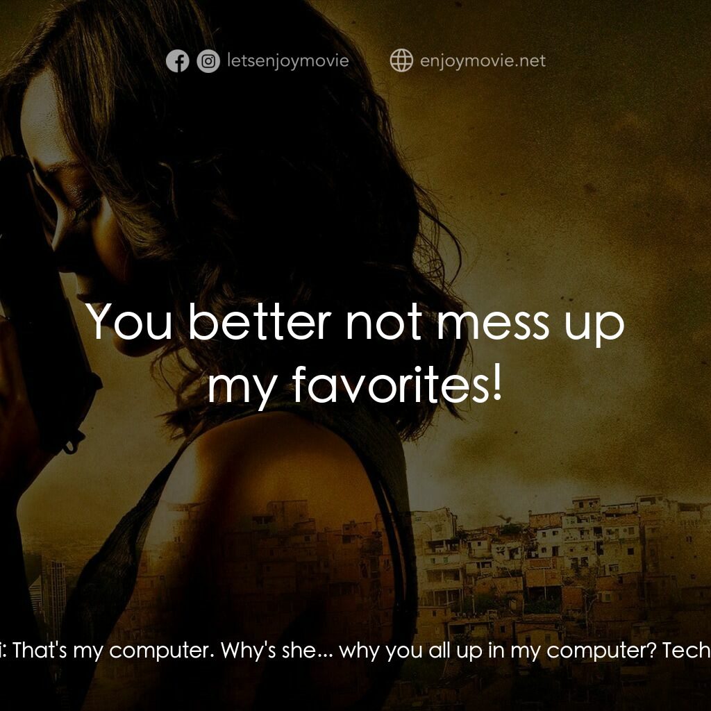 《魅影殺機》經典台詞：Shari:  Uh, excuse me. Tech FBI:  Come with me ple ...