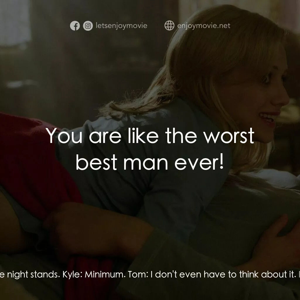 玩串婚後事電影對白：Tom:  So basically, you're asking me if I would rather be married to Sarah or hav