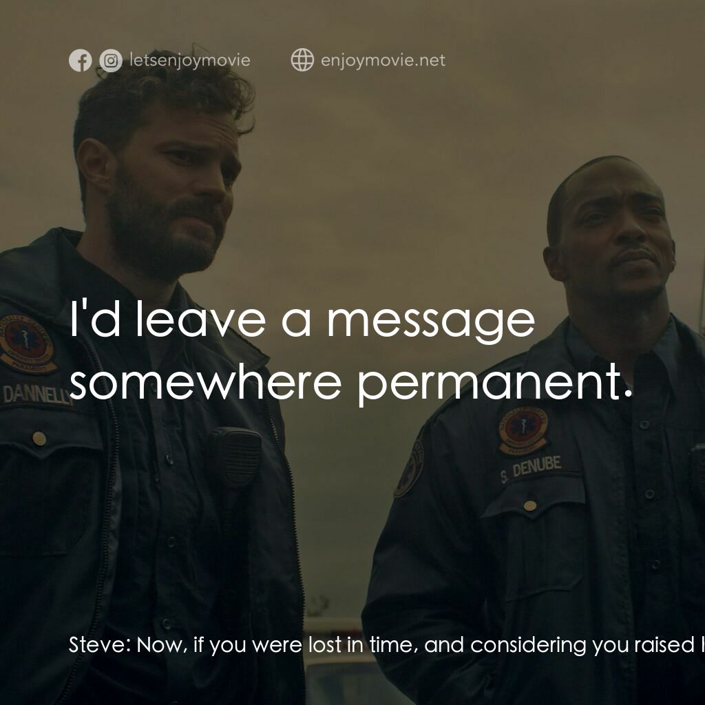 《藥命時空》經典台詞：Steve:  Now, if you were lost in time, and conside ...