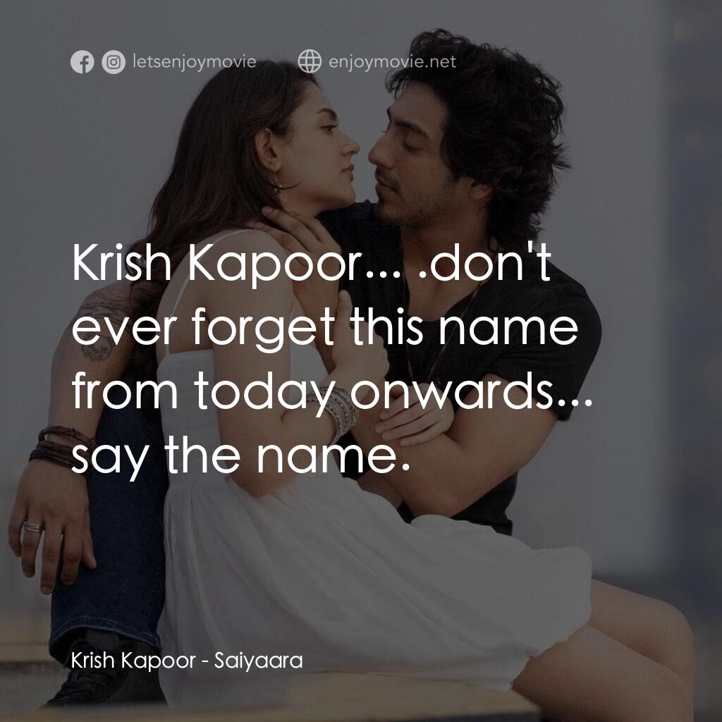 《星星燃盡之後》經典台詞：Krish Kapoor:  Krish Kapoor... .don't ever for ...