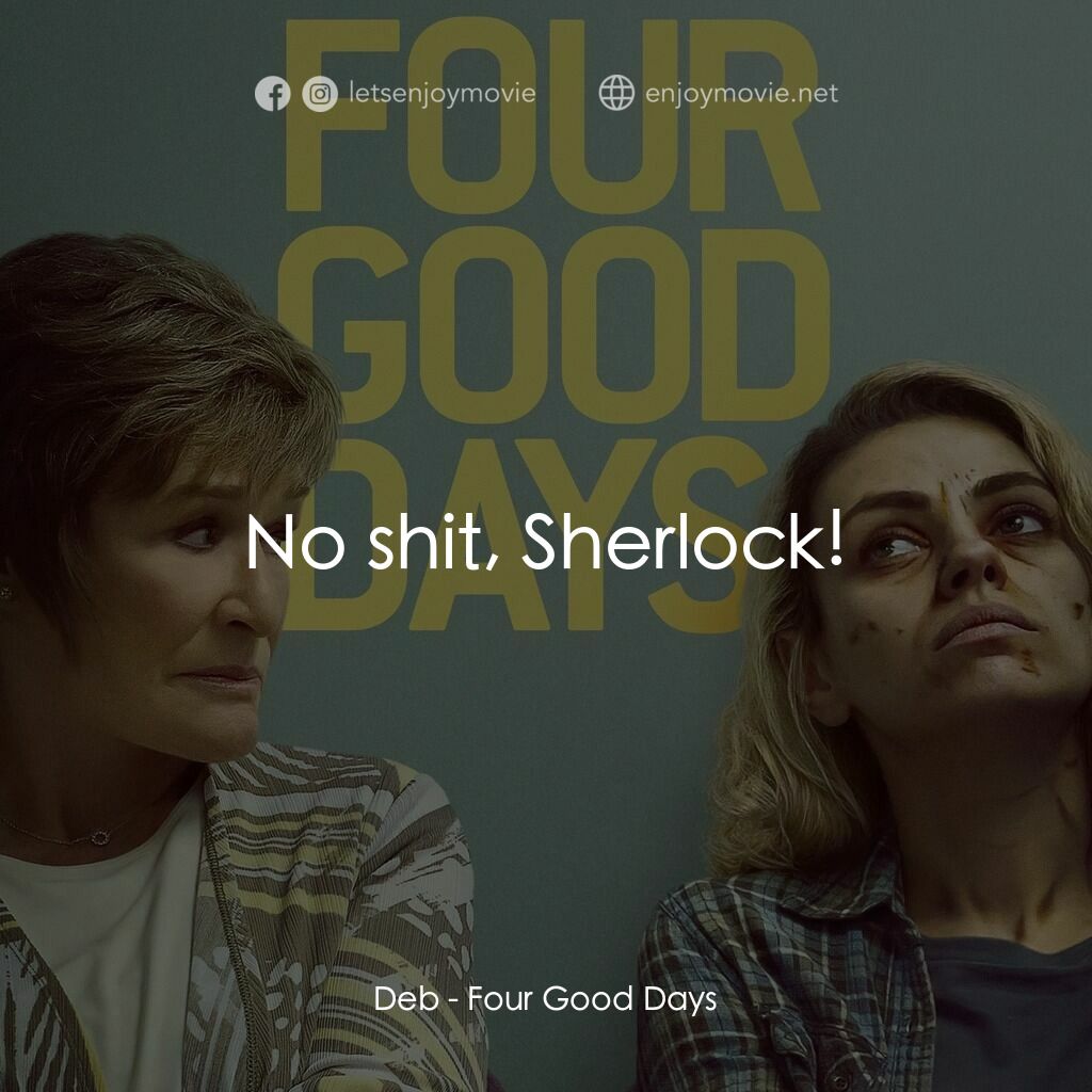 《四個好日子》經典台詞：Deb:  No shit, Sherlock!