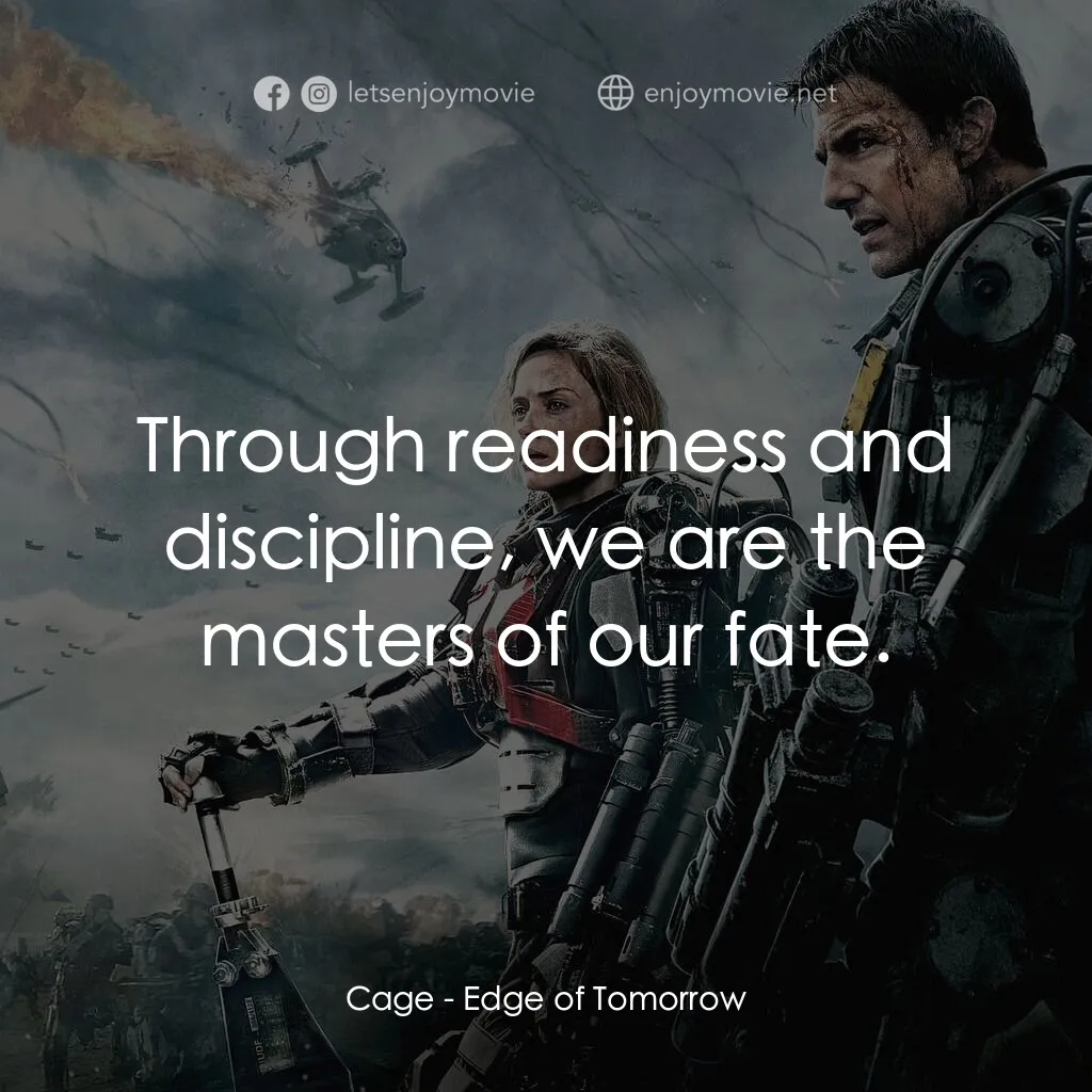 《異空戰士》經典台詞：Cage:  Through readiness and discipline, we are th ...