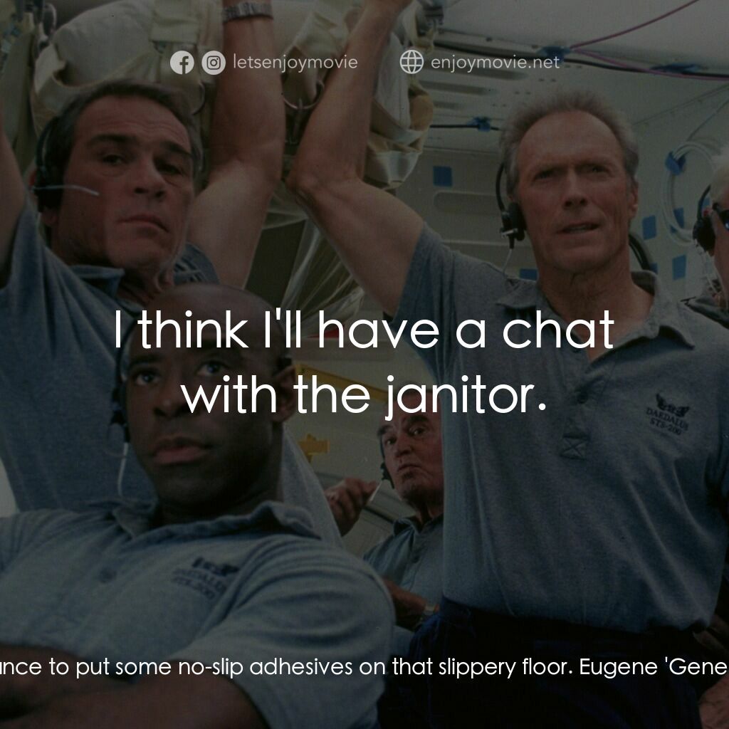 太空大哥大電影對白：Eugene 'Gene' Davis:  Morning, Hawk. Col. William 'Hawk' Hawkins:  Good morning. 