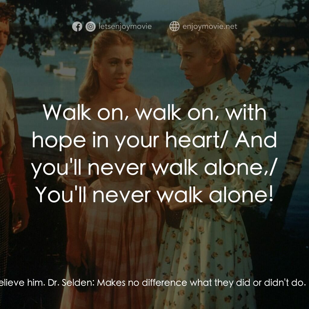 天上人間電影對白：Dr. Selden:  It's the custom at these graduations to pick out some old duck like 