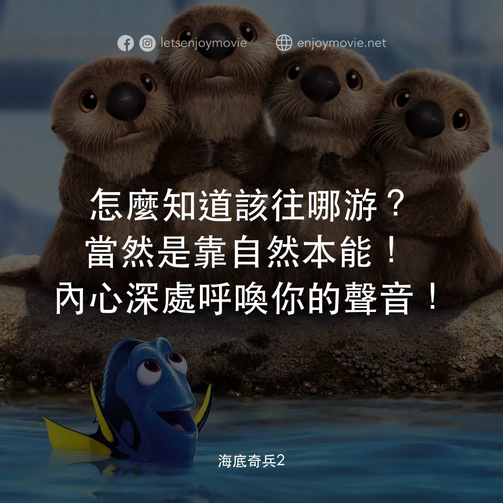 海底奇兵2電影對白：怎麼知道該往哪游？當然是靠自然本能！內心深處呼喚你的聲音！