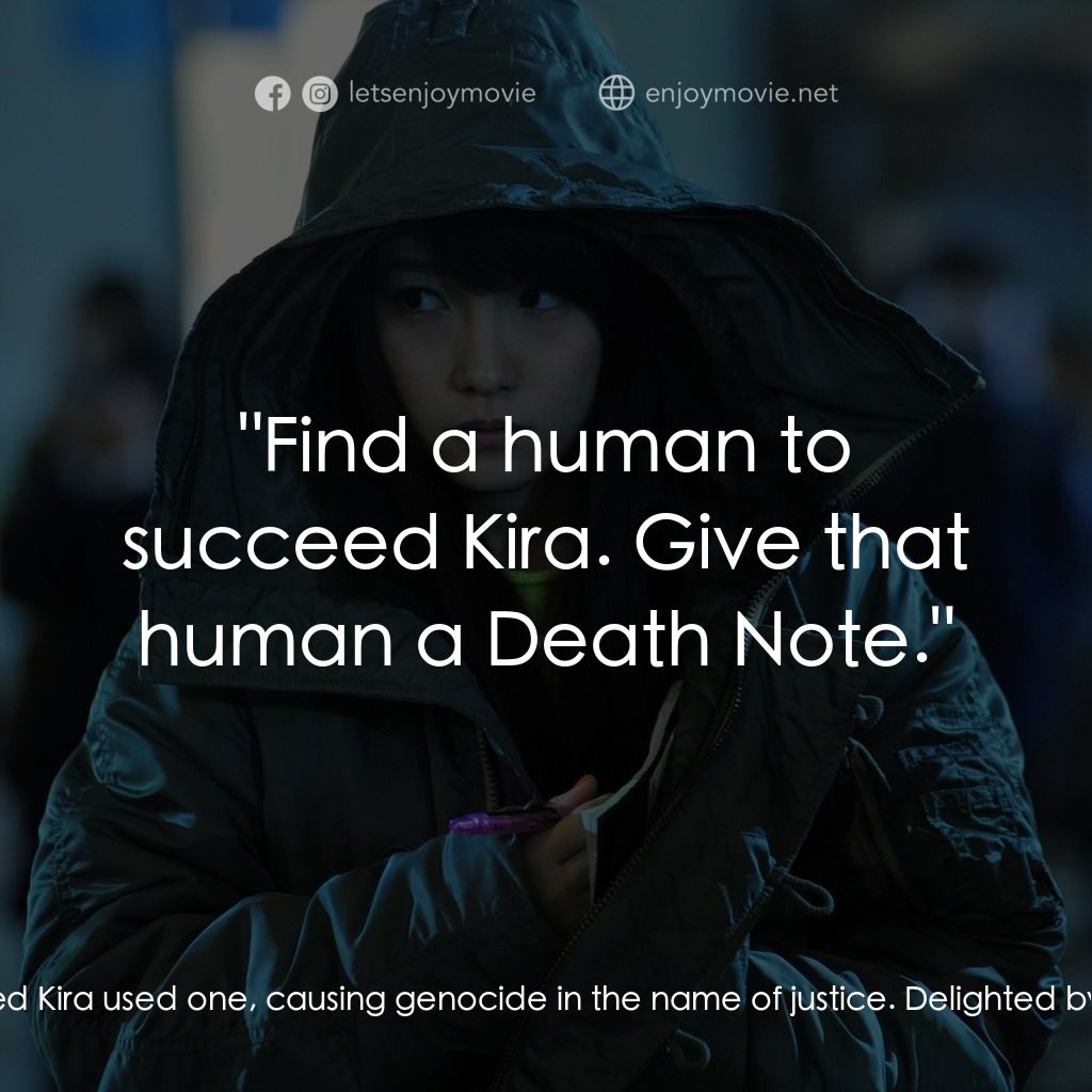 死亡筆記：照亮新世紀經典對白：A Death Note is the reaper's tool to control mortals' life spans. Years ago a man called Kira