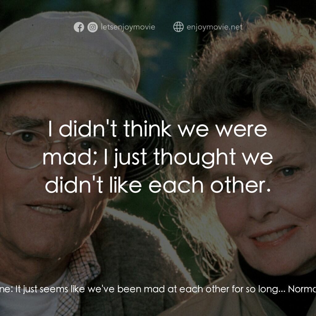 金池塘電影對白：Chelsea Thayer Wayne:  It just seems like we've been mad at each other for so lon