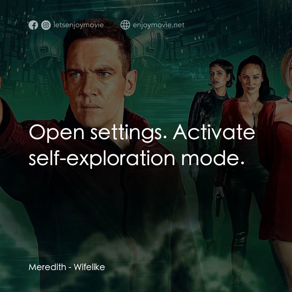 仿生人妻子電影對白：Meredith: Open settings. Activate self-exploration mode.