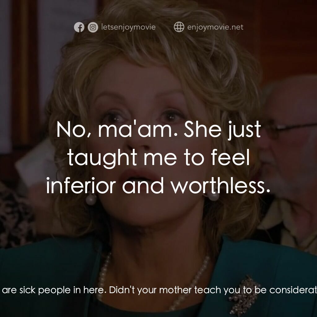 一場糟糕的婚禮電影對白：Nurse Sample:  No yelling in the hallways! There are sick people in here. Didn't 