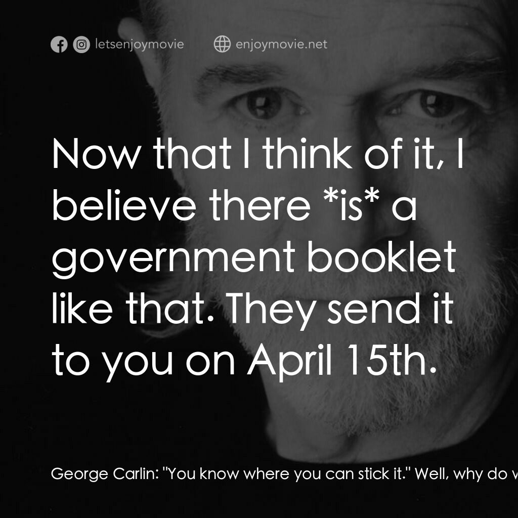 喬治·卡林：王者歸來電影對白：George Carlin:  
